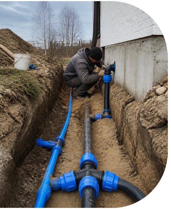 Монтаж наружного водопровода на участке под ключ в Сыктывкаре